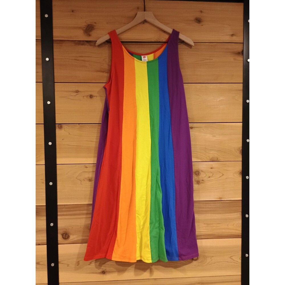 Target Rainbow Tank Dress Large  Multi Colored A-Line